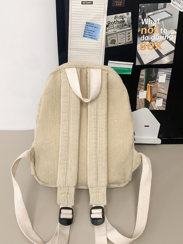 Ženski ruksak Corduroy – gradski minimalistički stil, školska torba, kapacitet ispod 20 L (Corduroy; žena; školska uporaba; kapacitet ispod 20 L; gradski stil)