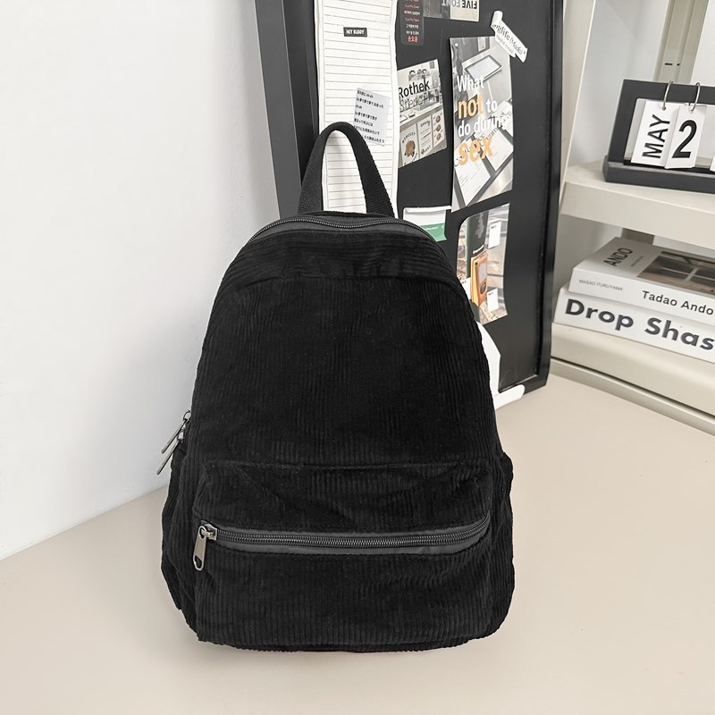 Ženski ruksak Corduroy – gradski minimalistički stil, školska torba, kapacitet ispod 20 L (Corduroy; žena; školska uporaba; kapacitet ispod 20 L; gradski stil)