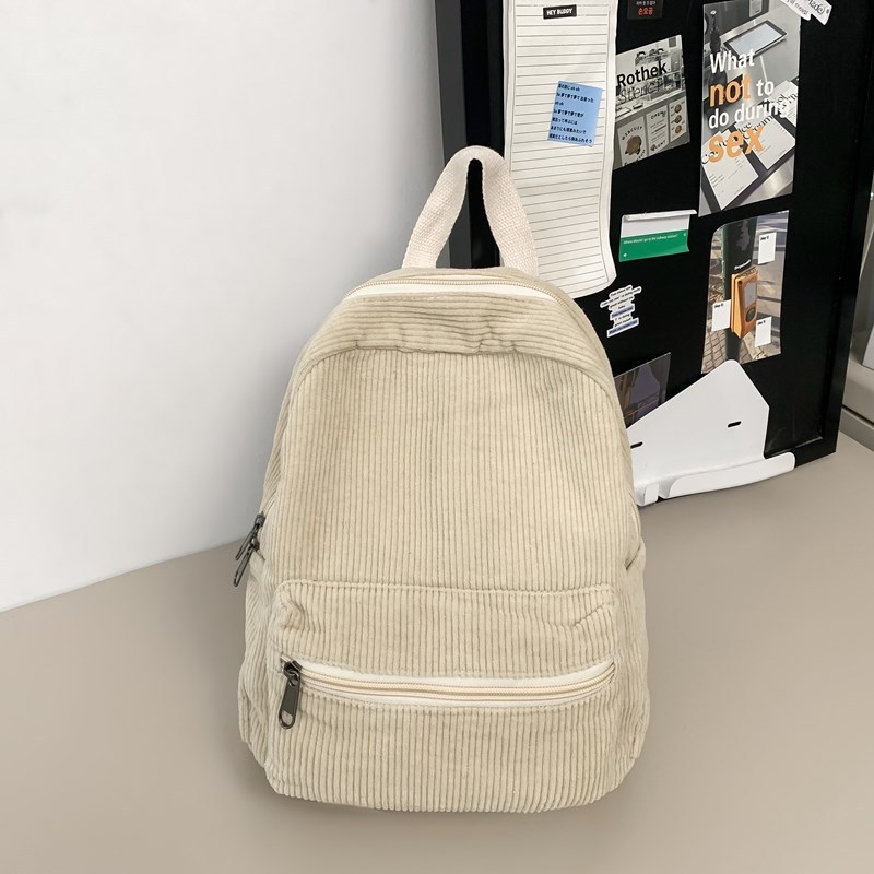 Ženski ruksak Corduroy – gradski minimalistički stil, školska torba, kapacitet ispod 20 L (Corduroy; žena; školska uporaba; kapacitet ispod 20 L; gradski stil)