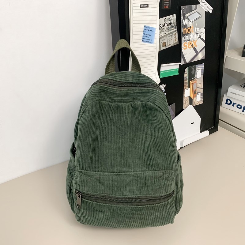 Ženski ruksak Corduroy – gradski minimalistički stil, školska torba, kapacitet ispod 20 L (Corduroy; žena; školska uporaba; kapacitet ispod 20 L; gradski stil)