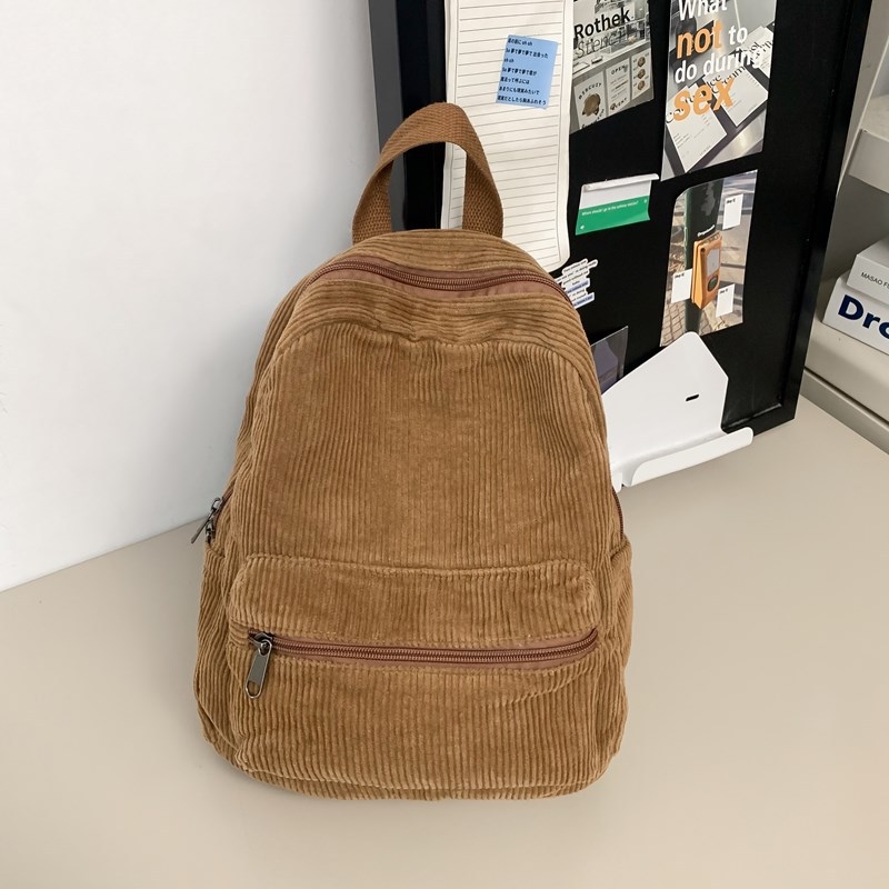 Ženski ruksak Corduroy – gradski minimalistički stil, školska torba, kapacitet ispod 20 L (Corduroy; žena; školska uporaba; kapacitet ispod 20 L; gradski stil)