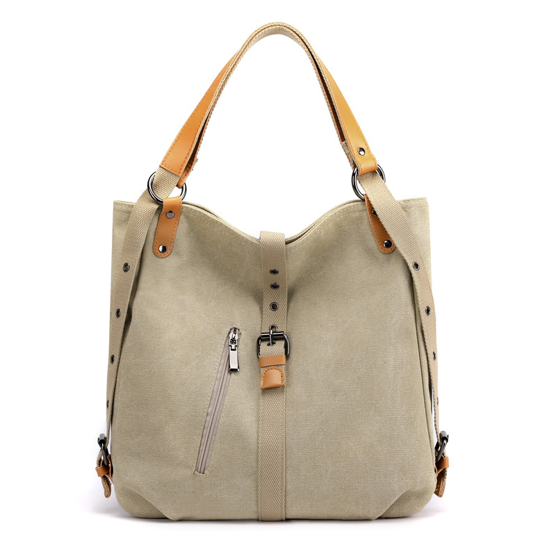 XIAOMOYOU kanvas ženska torba, casual višenamjenska torba preko ramena ili crossbody, magnetsko zatvaranje, džep za prijenosno, džep sa zipom, džep za dokumente