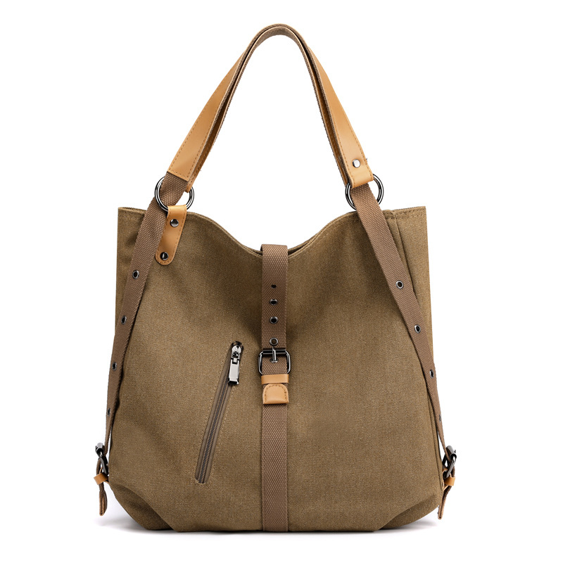 XIAOMOYOU kanvas ženska torba, casual višenamjenska torba preko ramena ili crossbody, magnetsko zatvaranje, džep za prijenosno, džep sa zipom, džep za dokumente