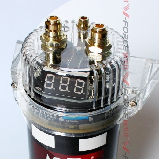 Автомобилен аудио кондензатор, 3F (3 Фарад), за автомобилен усилвател, тегло 1.3 кг