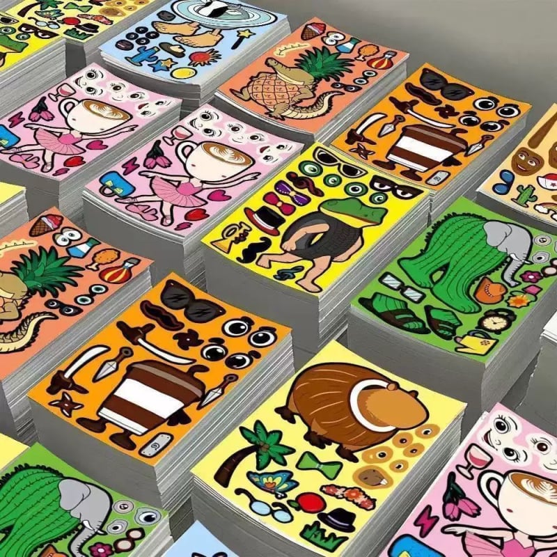 Labubu naljepnice za oblačenje za djecu — slatke crtane likove, DIY edukativne papirnate naljepnice