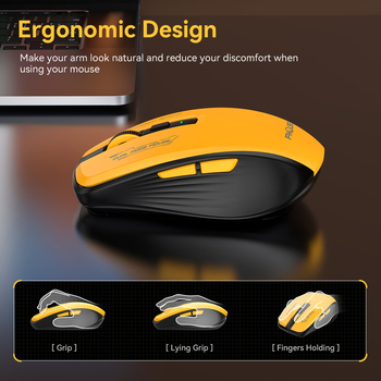 Ασύρματο οπτικό ποντίκι με διπλή λειτουργία 2.4G/Bluetooth, USB, 6 πλήκτρα, ρυθμιζόμενη ανάλυση (3 επίπεδα)