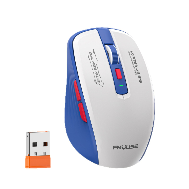Ασύρματο οπτικό ποντίκι με διπλή λειτουργία 2.4G/Bluetooth, USB, 6 πλήκτρα, ρυθμιζόμενη ανάλυση (3 επίπεδα)