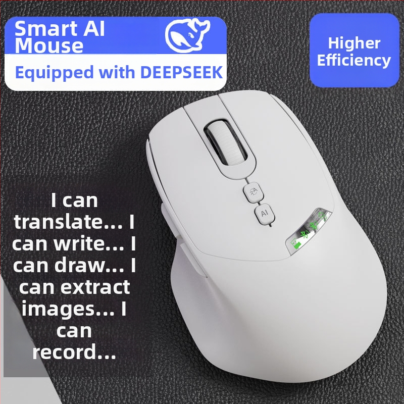 AI pametni miš s glasovnim upravljanjem, bežični, 4000dpi, 2.4G+Bluetooth, 7 tipki, USB sučelje, ugrađena baterija za punjenje