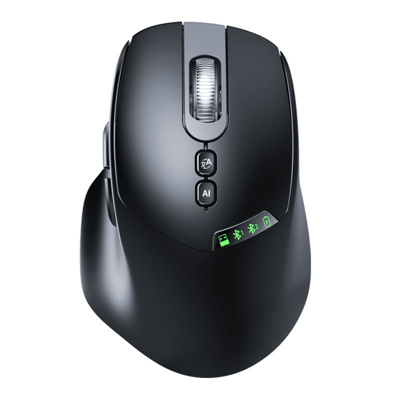 AI pametni miš s glasovnim upravljanjem, bežični, 4000dpi, 2.4G+Bluetooth, 7 tipki, USB sučelje, ugrađena baterija za punjenje