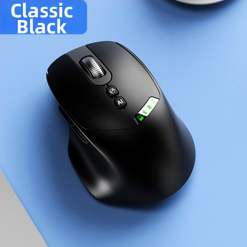 AI pametni miš s glasovnim upravljanjem, bežični, 4000dpi, 2.4G+Bluetooth, 7 tipki, USB sučelje, ugrađena baterija za punjenje