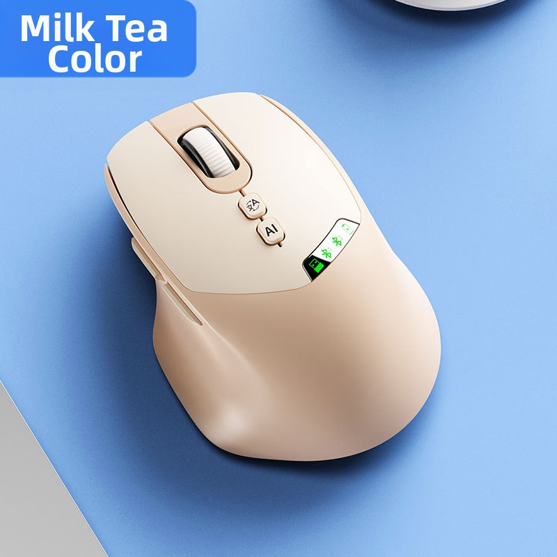 AI pametni miš s glasovnim upravljanjem, bežični, 4000dpi, 2.4G+Bluetooth, 7 tipki, USB sučelje, ugrađena baterija za punjenje