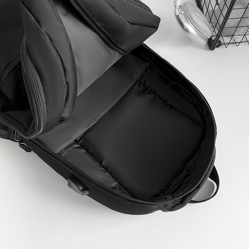 Ruksak za slobodno vrijeme, unisex, velikog kapaciteta, Oxford platno, zakrivljene naramenice, prugasti uzorak (volumen 36-55 L)