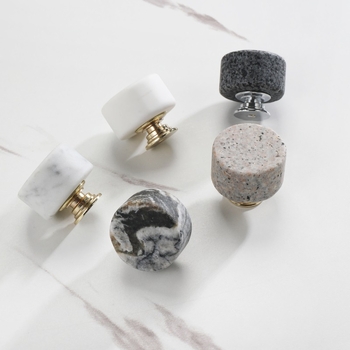 Cilindrična moderna ručka za ormar i ladicu, aluminijska legura, nordijski lagani luksuz, umjetni mramor, model Marble Handle 04