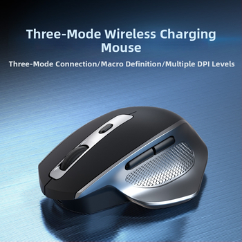 Bežični Bluetooth miš s tri načina, tih i punjiv, 2.4G, ergonomski dizajn za igru i ured, 4000 DPI