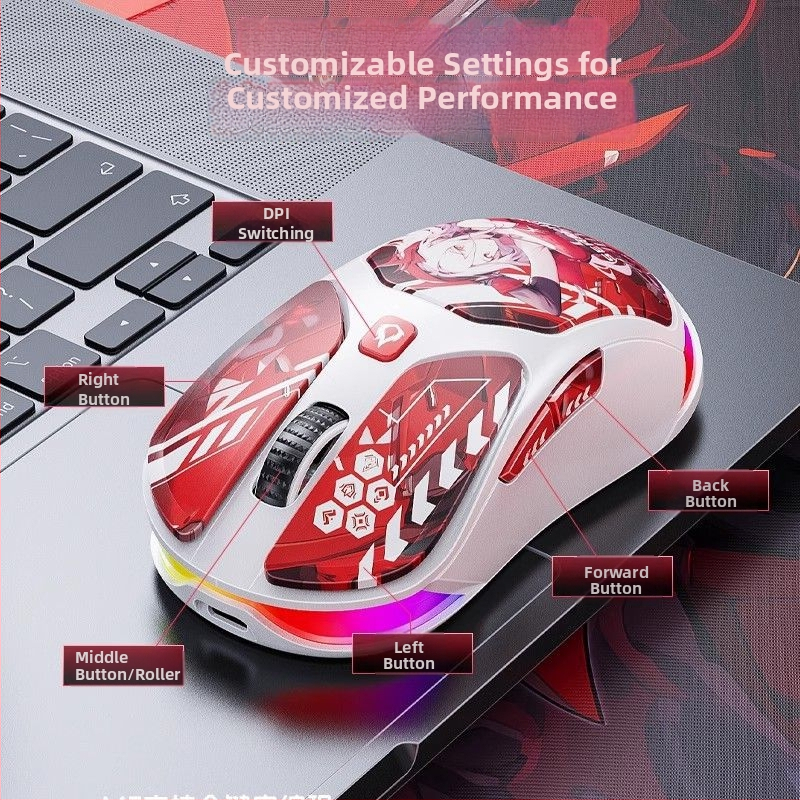 Ling Bao M7 ασύρματο ποντίκι - 12000 DPI, 5 πλήκτρα, USB διασύνδεση, 2.4G+Bluetooth, εμβέλεια έως 10 m