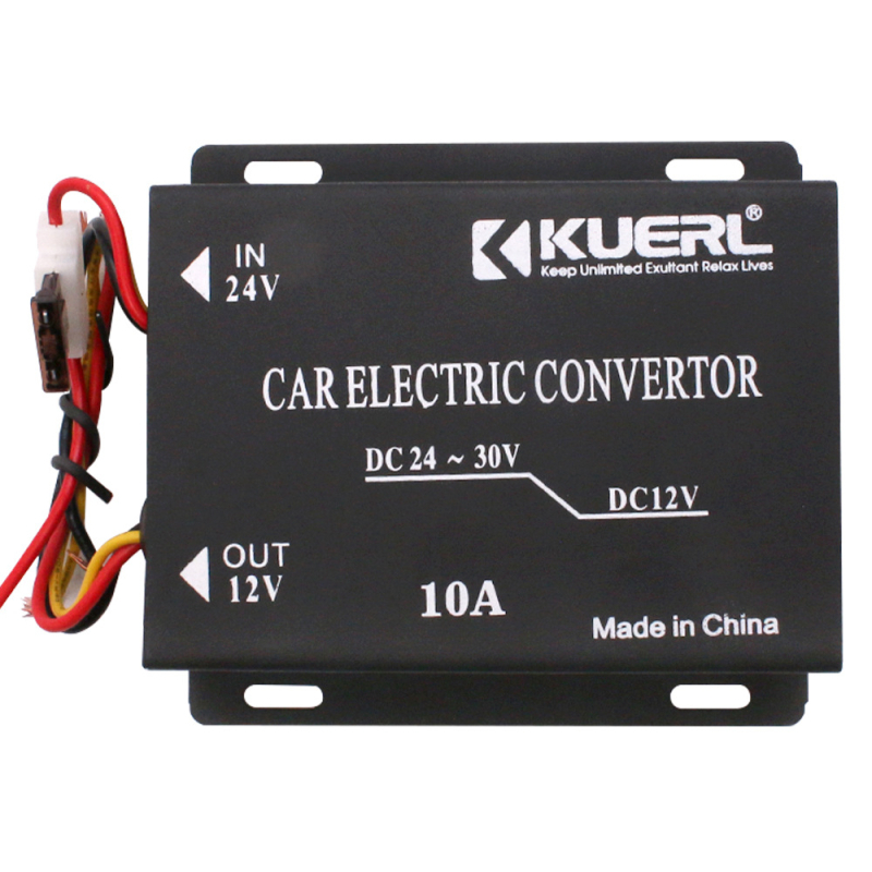 Automobilinis DC-DC keitiklis 24V į 12V, 15A/20A/30A, 120–360W, modeliai K-10A/K-15A/K-20A/K-30A