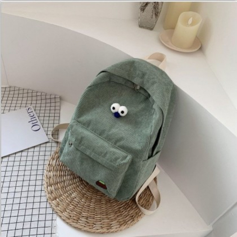 Corduroy ruksak unisex – Kapacitet ispod 20L, poliester podstava, zakrivljene naramenice