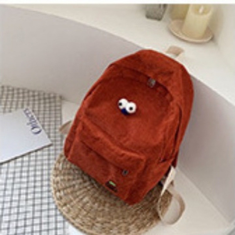 Corduroy ruksak unisex – Kapacitet ispod 20L, poliester podstava, zakrivljene naramenice
