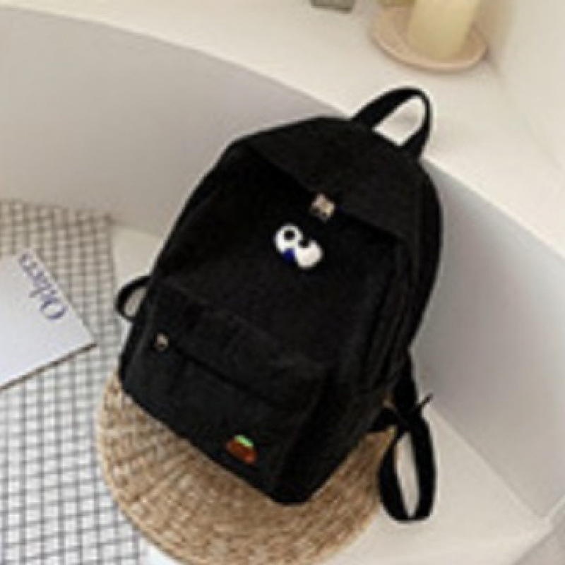 Corduroy ruksak unisex – Kapacitet ispod 20L, poliester podstava, zakrivljene naramenice