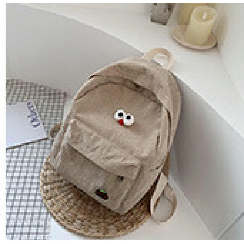 Corduroy ruksak unisex – Kapacitet ispod 20L, poliester podstava, zakrivljene naramenice