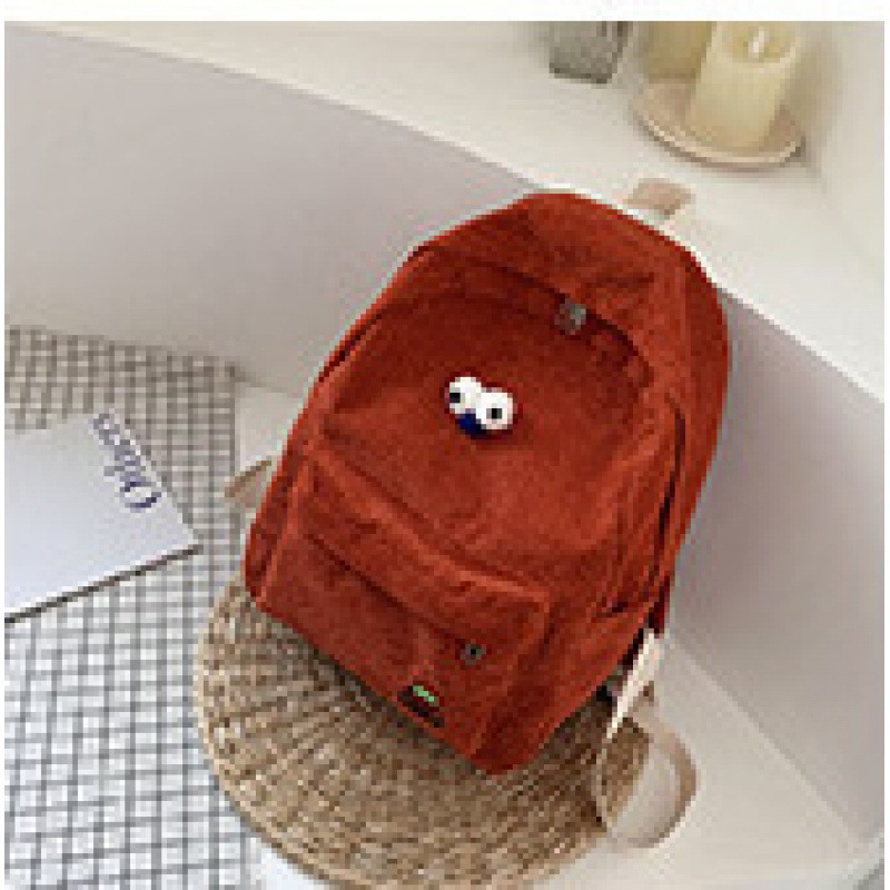 Corduroy ruksak unisex – Kapacitet ispod 20L, poliester podstava, zakrivljene naramenice
