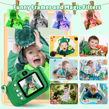 Dječji digitalni fotoaparat H22 s dvostrukom kamerom, 2,0-inčni IPS zaslon, 5–12 MP, memorijska kartica, trajanje baterije preko 5 sati