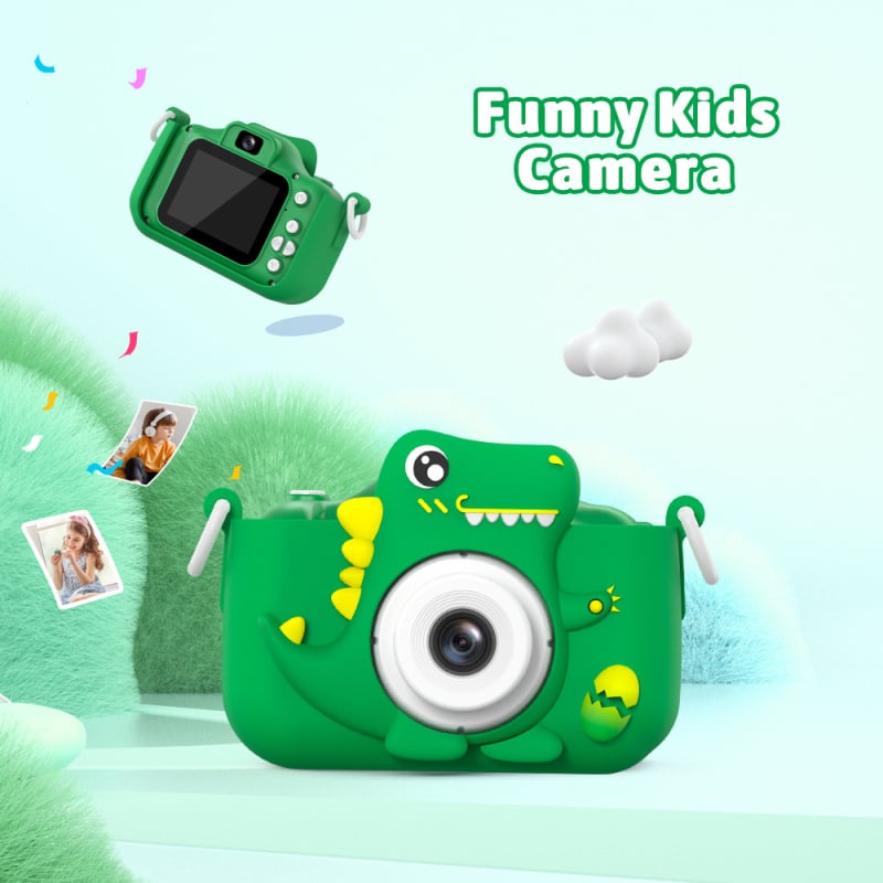 Dječji digitalni fotoaparat H22 s dvostrukom kamerom, 2,0-inčni IPS zaslon, 5–12 MP, memorijska kartica, trajanje baterije preko 5 sati