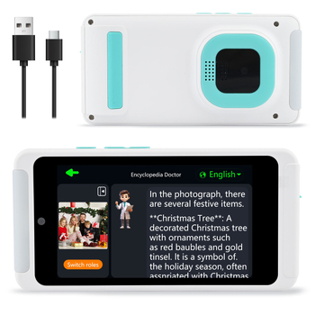 Cameră AI pentru selfie cu senzor CMOSS de 8MP, zoom optic 4x, zoom digital 4x, rezoluție maximă 3650x2190, ecran tactil