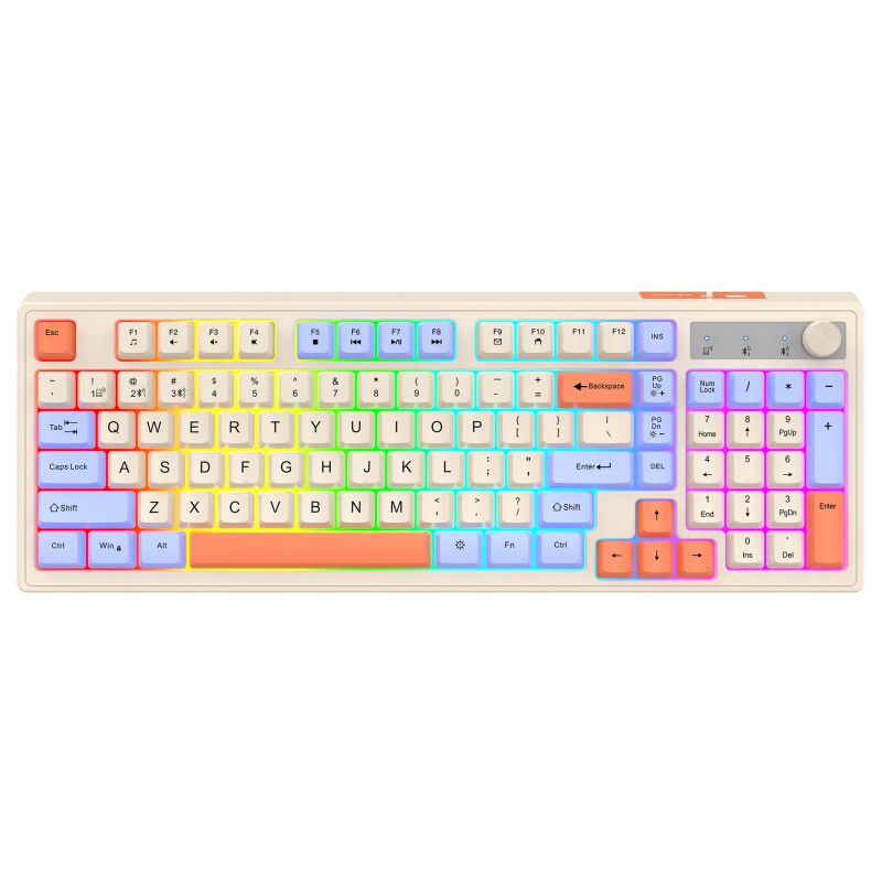 Viper K98 Bluetooth tipkovnica, 88-98 tipki, dvostruko spajanje na dva uređaje, pozadinsko osvjetljenje, vodootporna