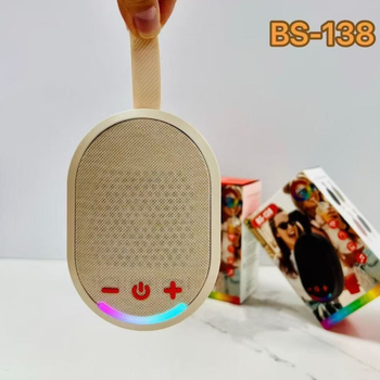 BS138 Bežični Bluetooth zvučnik – vanjski, prenosni, 5W, IPX3, Bluetooth 5.3, 100 Hz–20 kHz, ugrađena baterija