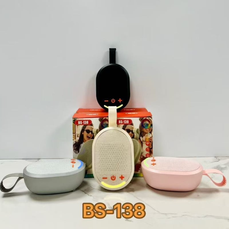 BS138 Bežični Bluetooth zvučnik – vanjski, prenosni, 5W, IPX3, Bluetooth 5.3, 100 Hz–20 kHz, ugrađena baterija