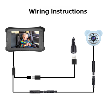 Sõiduki beebimonitor, Sõiduki kaamera, 1080P videosalvestus, Ühekanaliline auto monitor