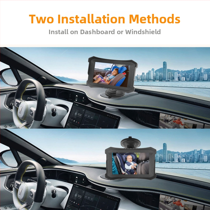 Automašīnas bērnu monitors, automašīnas kamera, 1080P video ieraksts, vienkanālu monitors