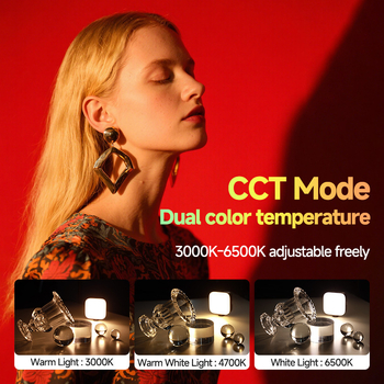 Lumină de umplere LED pentru telefon/DSLR — lumină RGB portabilă cu reglajul luminozității, temperatură de culoare 2500–9900K, model K-05, sub 10W, 5V 1A, pentru streaming live și înregistrări video