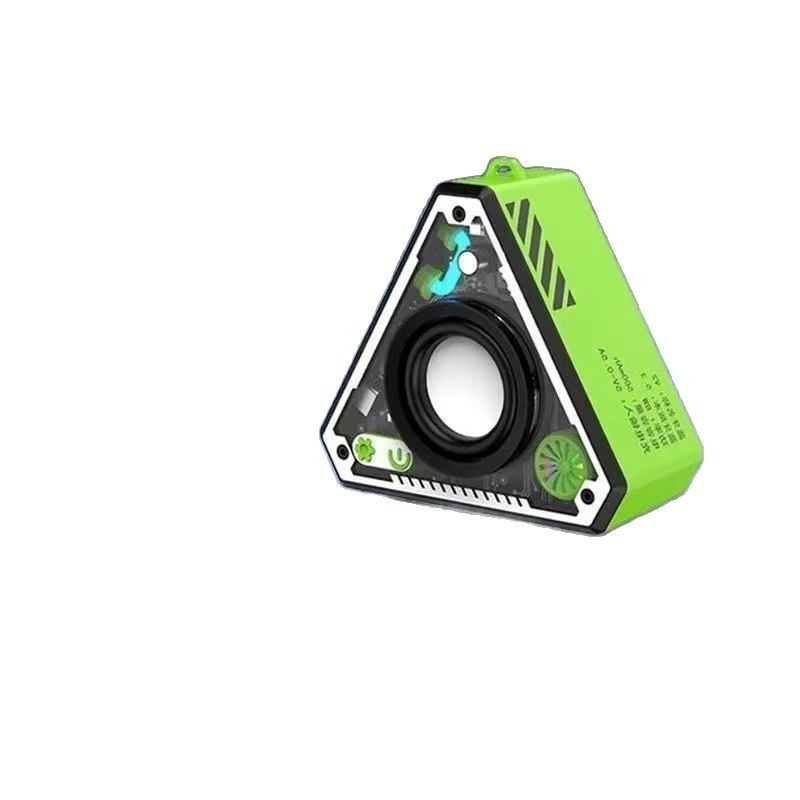 Bluetooth zvučnik u stilu Mecha s šarenim ambijentalnim svjetlom, prijenosni mini bass zvučnik — Bluetooth 5.3; 5W; ugrađena baterija 500–800 mAh; SNR ≥85 dB; domet 10 m