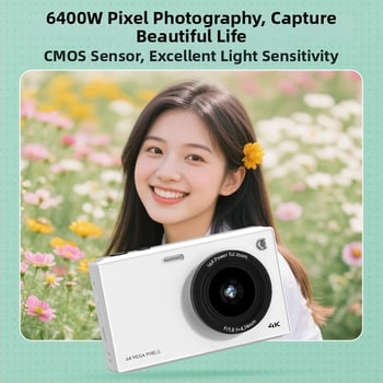 64MP CCD kaamera, 16× optiline zoom, 4K video salvestus, maks. resolutsioon 7360×4912, 2,8-tolline LCD-ekraan