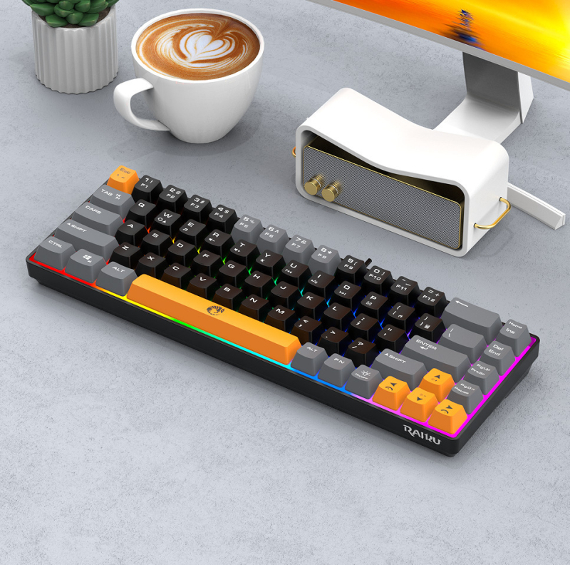 Raiku Leikui K68 žičana gaming tipkovnica za laptop, do 87 tipki, jednobojno pozadinsko osvjetljenje, filmski prekidači, vodootporna