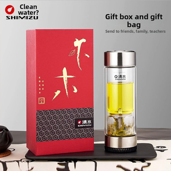 Dvejų sienelių stiklinė arbatos puodelis su vandens atskyrimo funkcija, iš aukštos borosilikatinio stiklo, uždaras ir šiluminė izoliacija