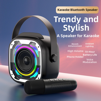 V11 bezdrôtový Bluetooth mini reproduktor s mikrofónom – karaoke zvukový systém, všetko v jednom, prenosný stolný subwoofer