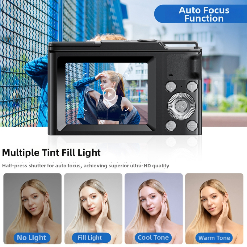 DSLR-stiilis digitaalkaamera, 8 MP CMOS sensor, 1/1.7in sensor, 16x optiline zoom, 16x digitaalne zoom, 2.3in HD LCD-ekraan