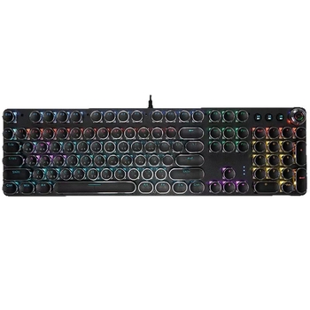 Tastatură mecanică cu peste 98 de taste, conectare cablu, tip axă, corp din aliaj de aluminiu