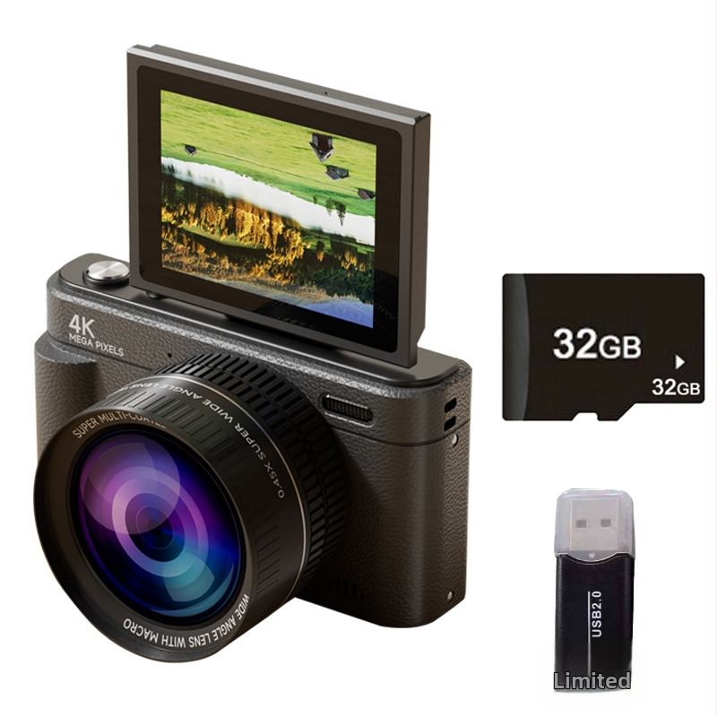 Cameră digitală CCD, fără oglindă retro, model V5, peste 40 MP, corp ABS, slot pentru card de memorie, autonomie baterie 1-3 ore