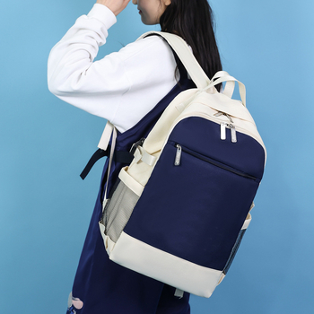 Rucsac din nylon pentru afaceri și călătorii – curele ergonomice arcuite, buzunar pentru laptop, căptușale din poliester, model cu litere