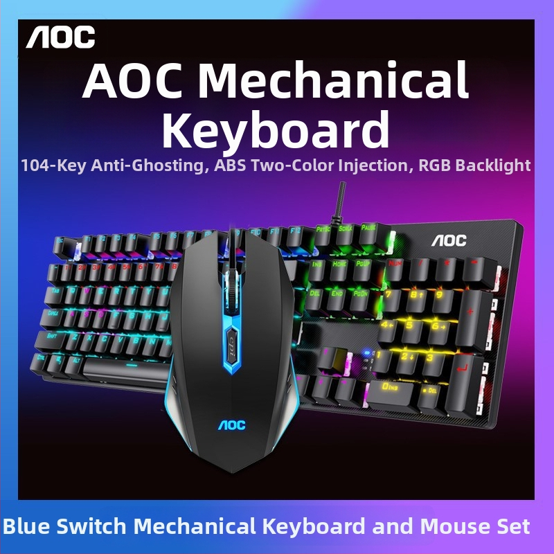 Sada hernej klávesnice a myši s mechanickými prepínačmi, káblové pripojenie, vodotesné vlastnosti, ABS telo