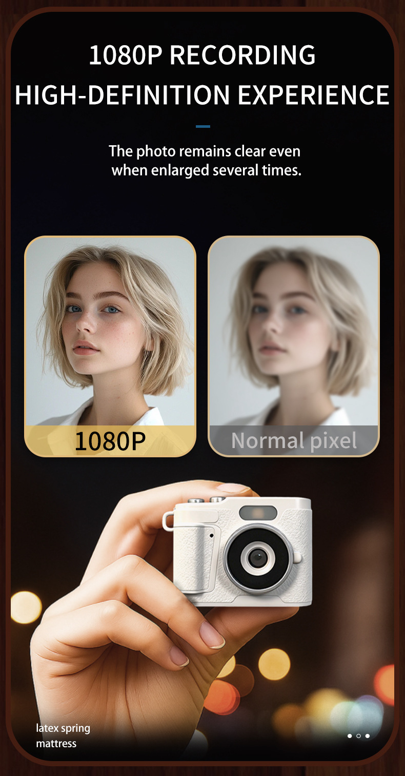 Детска ретро мини цифрова камера – CMOS сензор 1/1.8 inch, 8Мп, максимална резолюция 3072×2456, USB 2.0