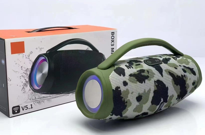 Ασύρματο ηχείο Bluetooth με LED φως, φορητό εξωτερικό επιτραπέζιο υπογούφερ, 10W, Bluetooth 5.0, δύο μεγάφωνα, ενσωματωμένη μπαταρία 800–1000 mAh