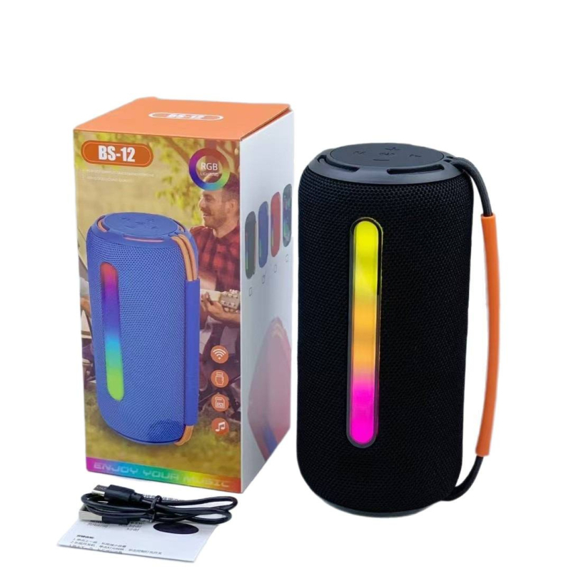 BS12 difuzor Bluetooth fără fir, portabil, 10W ieșire, Bluetooth 5.3, interval de frecvențe 100Hz–20kHz, baterie încorporată 1000–1200mAh, rază 10m