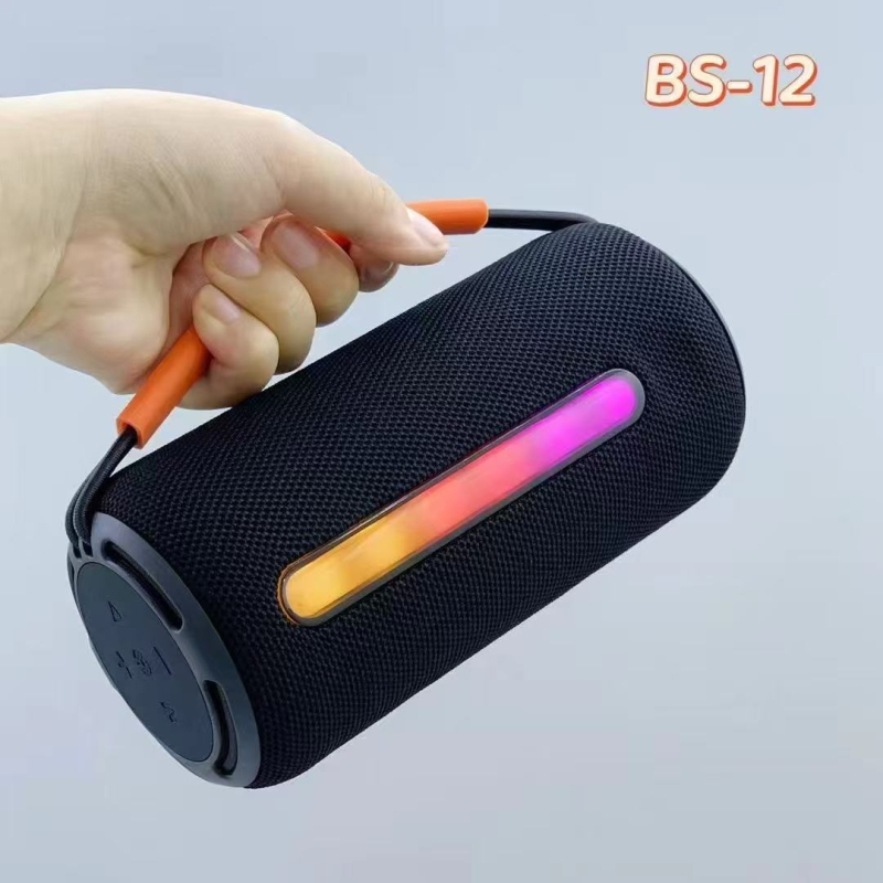 BS12 difuzor Bluetooth fără fir, portabil, 10W ieșire, Bluetooth 5.3, interval de frecvențe 100Hz–20kHz, baterie încorporată 1000–1200mAh, rază 10m