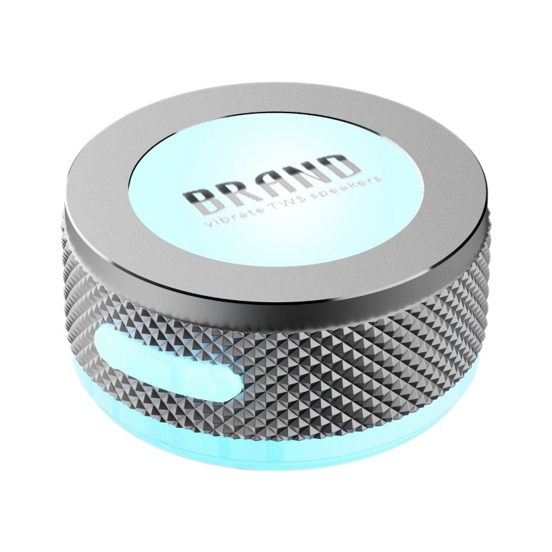 TM002 Difuzor Bluetooth cu conductie osoasă, portabil, subwoofer mini, carcasă metalică; Bluetooth 5.3, răspuns în frecvență 100 Hz–20 kHz, SNR ≥75 dB, 3 W, IPX6 rezistent la apă