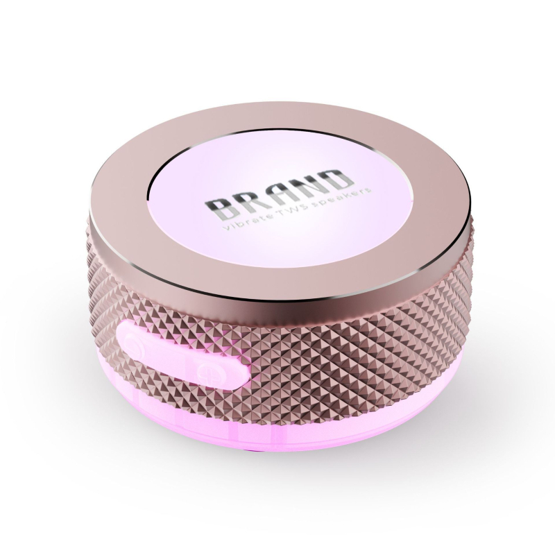 TM002 Difuzor Bluetooth cu conductie osoasă, portabil, subwoofer mini, carcasă metalică; Bluetooth 5.3, răspuns în frecvență 100 Hz–20 kHz, SNR ≥75 dB, 3 W, IPX6 rezistent la apă